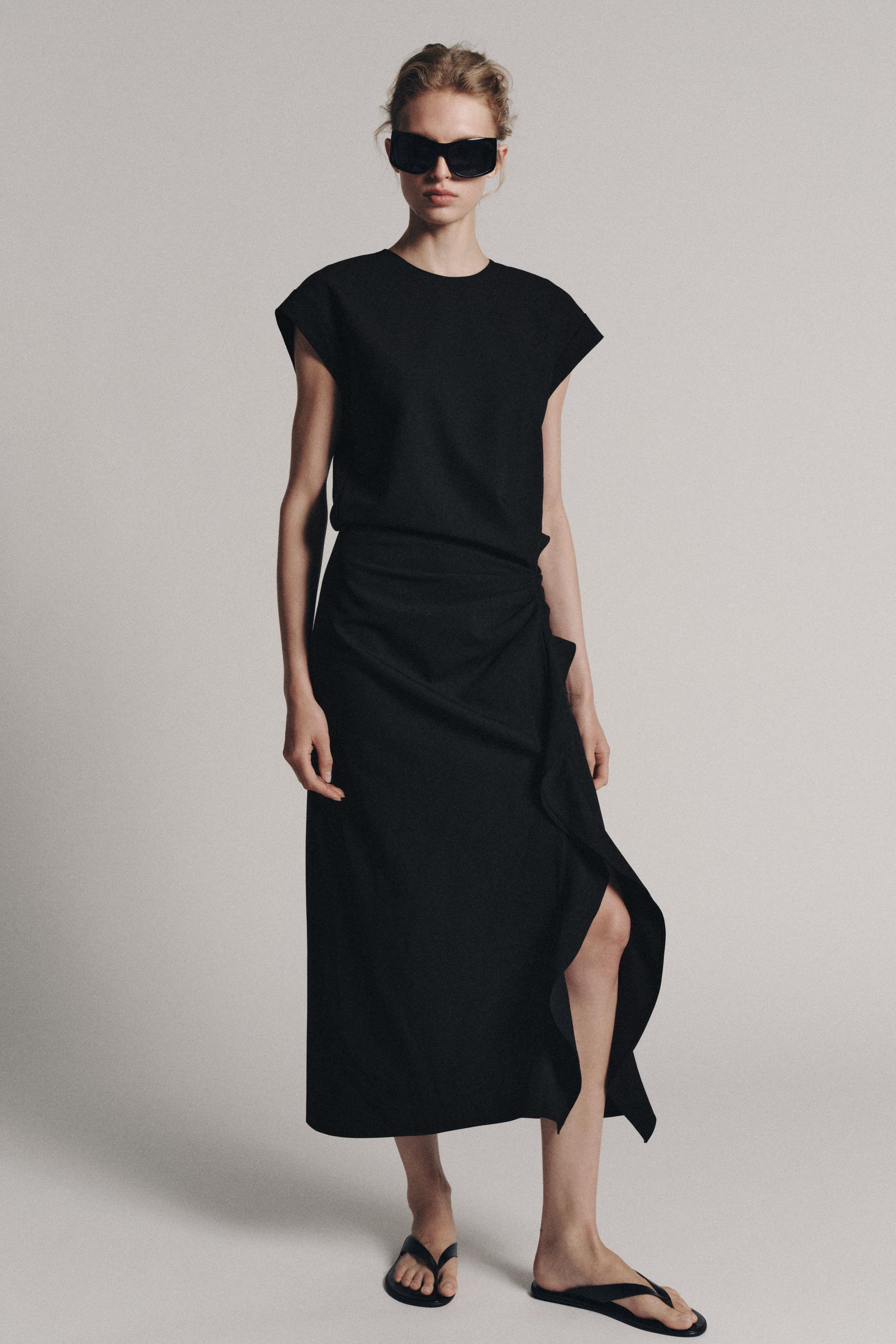 ZW COLLECTION DRAPED MIDI DRESS